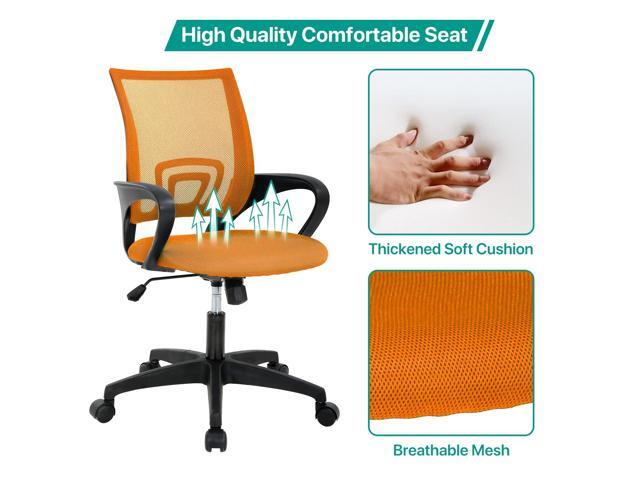 HHS Office Chair Ergonomic Executive Chair Mesh Mid Back Computer Desk Chairs with Lumbar Support Adjustable Height Swivel Rolling Rocking Task...