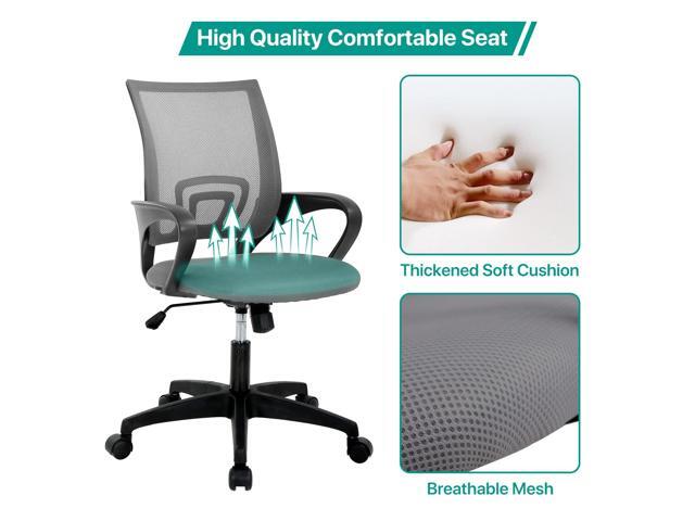 HHS Ergonomic Mid Back Mesh Computer Executive Desk Chair with Lumbar Support and Armrest - Home Office Adjustable Height Rocking Swivel Task...