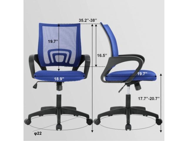 Home Office Chair Ergonomic Mesh Chair, Mid-Back Computer Desk Chair with Lumbar Support& Armrest, Adjustable Executive Task Chair Modern Rolling...