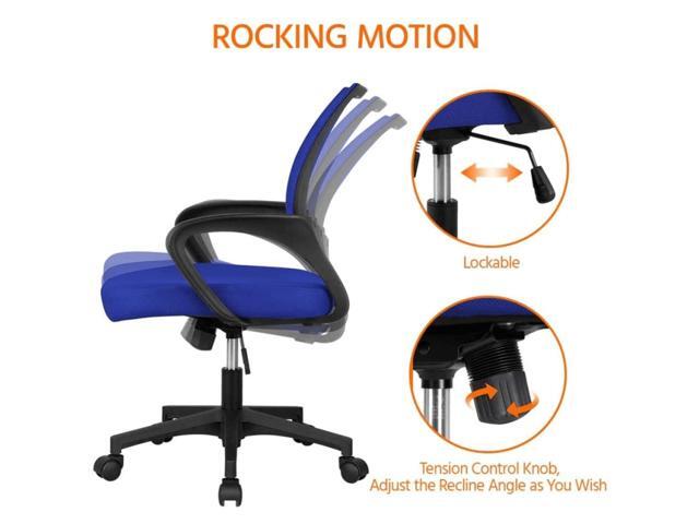 Home Office Chair Ergonomic Mesh Chair, Mid-Back Computer Desk Chair with Lumbar Support& Armrest, Adjustable Executive Task Chair Modern Rolling...