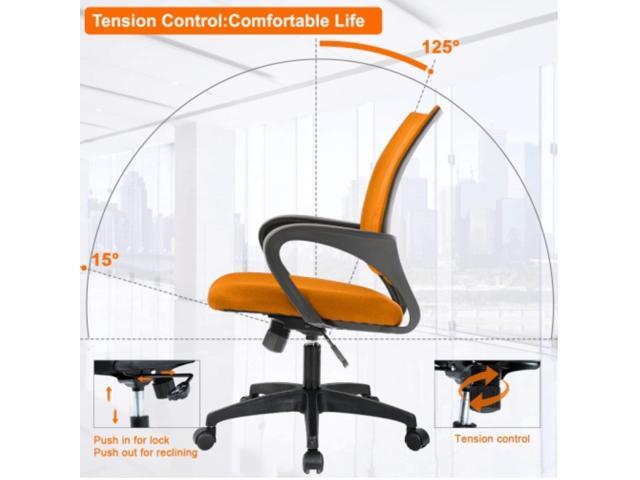 Desk Chair Home Office Chair, Mesh Computer Chairs with Lumbar Support& Armrests, Adjustable Ergonomic Mid-Back Computer Desk Chair, Executive...