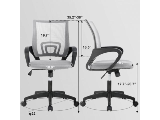 Ergonomic Desk Chair Office Chair, Mesh Computer Chair with Lumbar Support& Armrests, Adjustable Home Mid Back Task Chair, Modern Rolling Swivel...