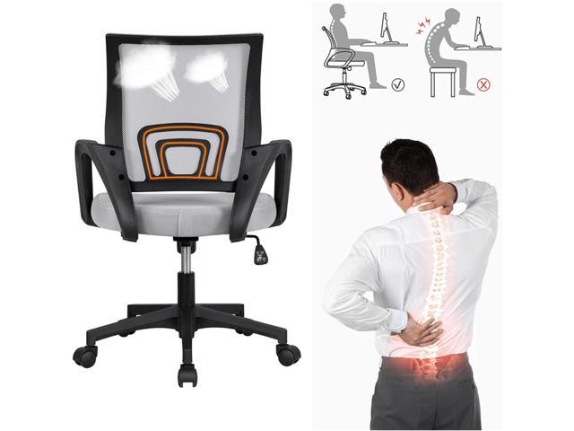 Ergonomic Desk Chair Office Chair, Mesh Computer Chair with Lumbar Support& Armrests, Adjustable Home Mid Back Task Chair, Modern Rolling Swivel...