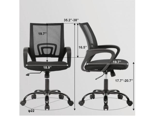 Home Office Chair Ergonomic Desk Chair, Mesh Computer Chair with Lumbar Support& Armrest, Adjustable Home Mid Back Task Chair Modern Executive...