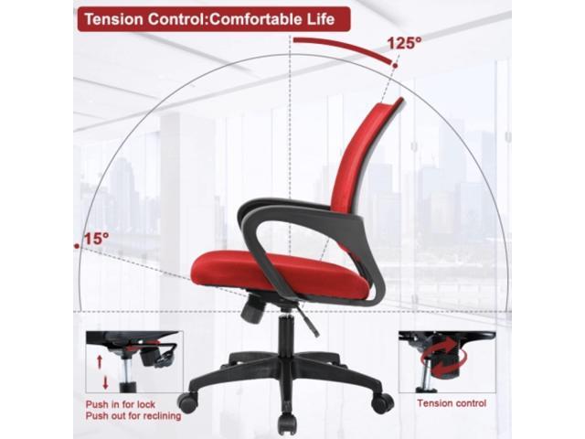 Home Office Chair Mesh Desk Chair with Lumbar Support Armrests, Adjustable Ergonomic Computer Chair, Modern Mid Back Task Executive Chair Rolling...