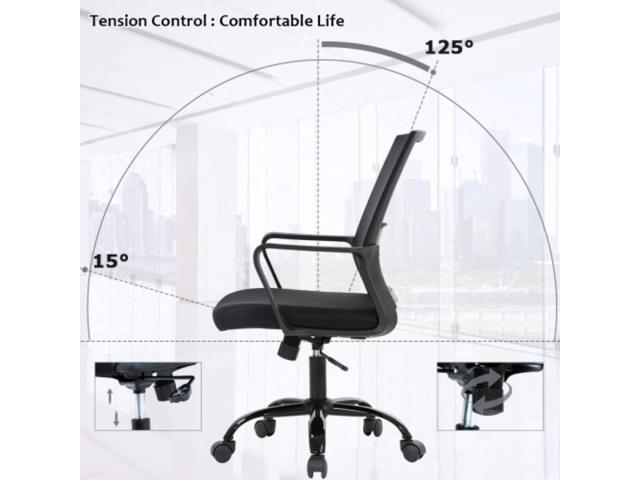 Office Chair Ergonomic Desk Chair, Mesh Computer Chair with Lumbar Support& Armrest, Adjustable Mid Back Task Chair Modern Executive Rolling Swivel...