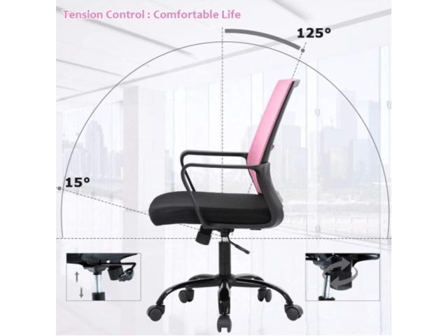 Desk Chair Ergonomic Office Chair, Mesh Computer Chair with Lumbar Support, Adjustable Modern Mid Back Task Executive Chair Rolling Swivel Task...