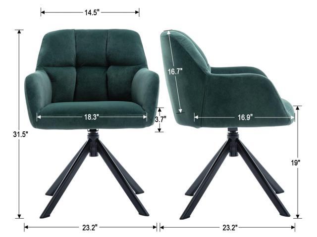 EALSON Comfy Velvet Desk Chair Modern Computer Task Chair no Wheels Swivel Accent Chair with Mid Back Arm Chair for Living Room/Bedroom/Home...