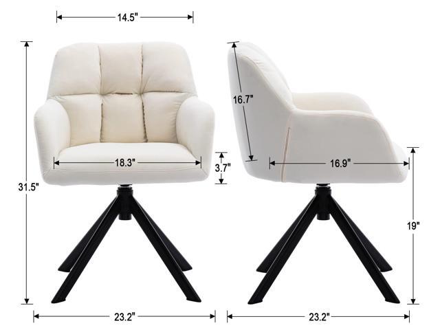 EALSON Comfy Velvet Desk Chair Modern Computer Task Chair no Wheels Swivel Accent Chair with Mid Back Arm Chair for Living Room/Bedroom/Home...
