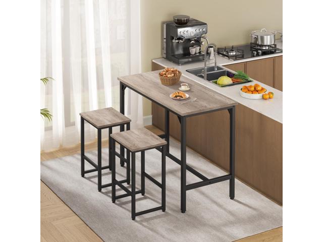 Yaheetech 3 Piece Dining Table Set, 47.5' Industrial Pub Table Set, Counter Height Kitchen Table with Bar Stools Set of 2, for Small Space, Apartment