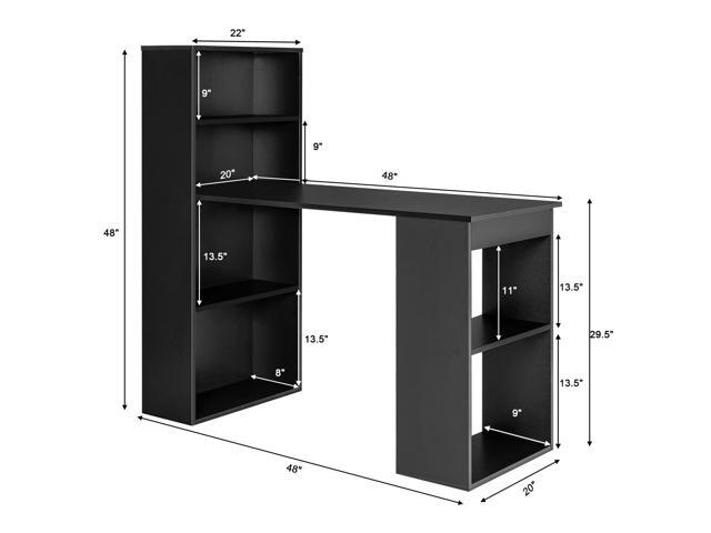 Tangkula Computer Desk with Bookshelf, Writing Study Desk with Storage Shelves & CPU Stand, Modern Compact Computer Workstation for Home & Office,...