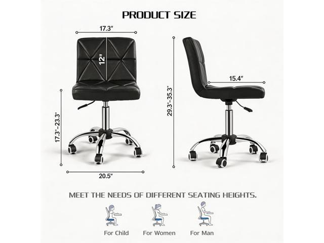 COSVALVE Armless Desk Chair, Mid Back 360 Degree Swivel Office Chair, Height Adjustable Executive Conference Task Chair with Rolling Wheels and...