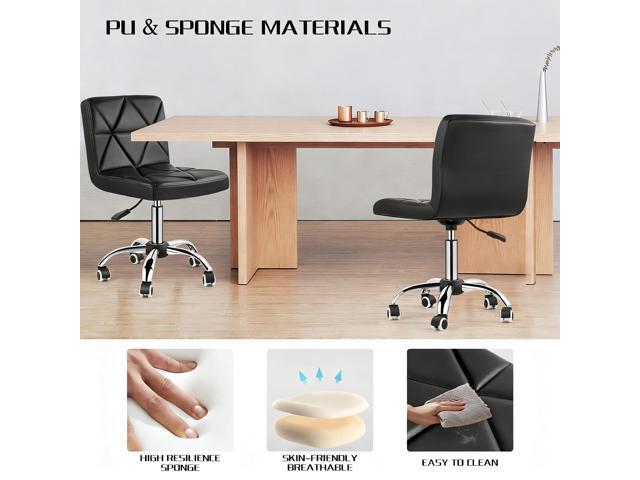 COSVALVE Armless Desk Chair, Mid Back 360 Degree Swivel Office Chair, Height Adjustable Executive Conference Task Chair with Rolling Wheels and...