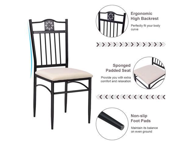 COSTWAY 5 Pieces Dining Table Set, Modern Kitchen Table Set for 4 Person, 42 Rectangular Table w/ 4 Upholstered Chairs, Bistro Table Set for Home,...