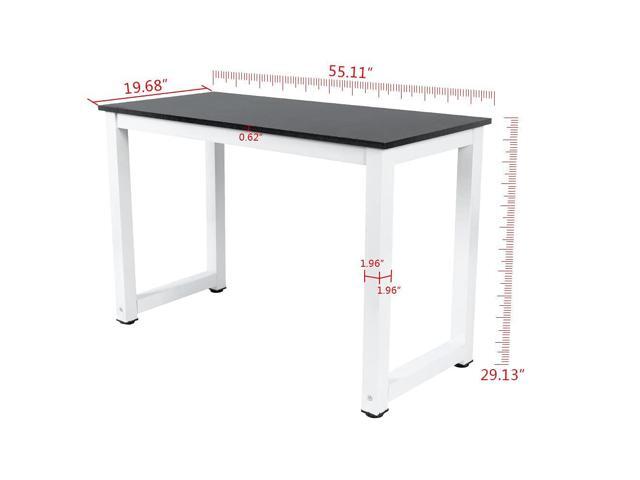 G-PLUS Computer Desk Wood Office Table, Modern PC Laptop Notebook Study Writing Table for Home Office Workstation (55.1'', Black Color)