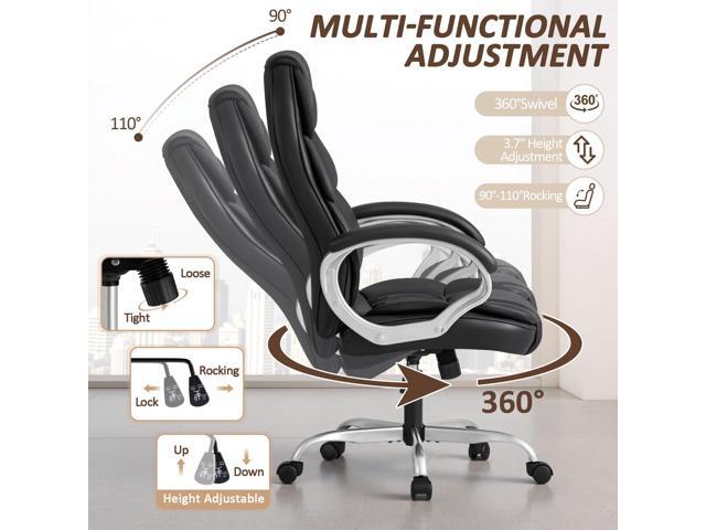 Homall Office Chair High Back Computer Desk Chair, PU Leather Adjustable Height Modern Executive Swivel Task Chair with Padded Armrests and Lumbar...