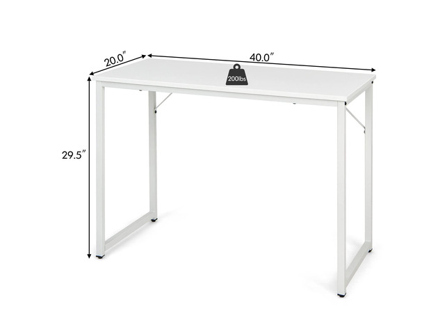 COSTWAY Home Office Computer Desk, 40 inch Modern Simple Writing Study Desk, Metal Frame Gaming Desk, Laptop PC Workstation for Living Room,...