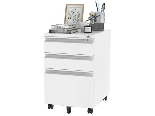 FLEXISPOT 3 Drawer Mobile File Cabinet for Home Office Under Desk Storage, Filing Cabinet with Lock Keys, File Organizer Cabinet for...