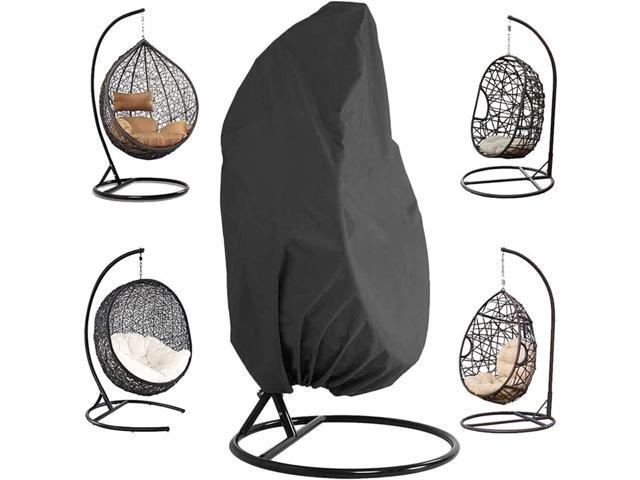 Foldable Wicker Chair Cover,Hanging Egg Chair,Swing Chair Cover,Lounging Chair for Indoor Outdoor Bedroom Patio Garden (Black)