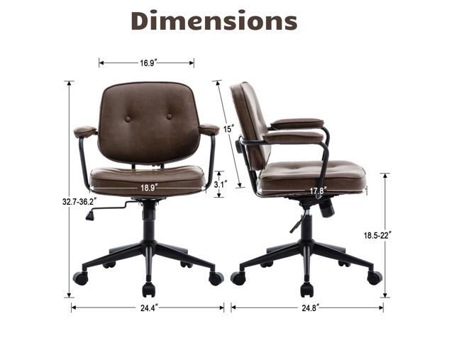 HEAH-YO Modern Armless Desk Chairs Set of 1, Swivel Computer Task Chair with Wheels and Armrests, Adjustable Office Chair with Backrest for Home...