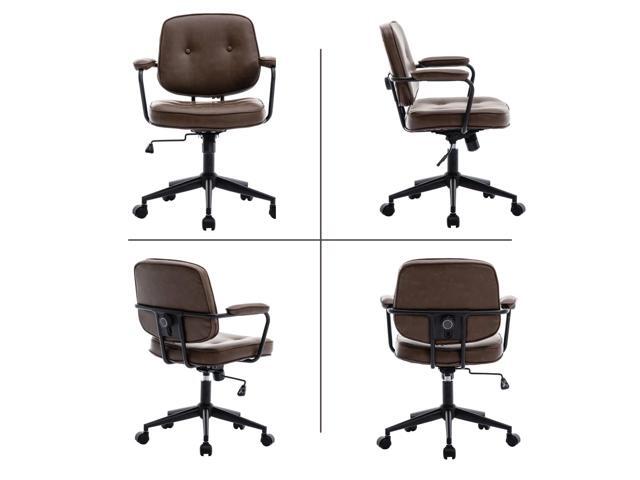 HEAH-YO Modern Armless Desk Chairs Set of 1, Swivel Computer Task Chair with Wheels and Armrests, Adjustable Office Chair with Backrest for Home...