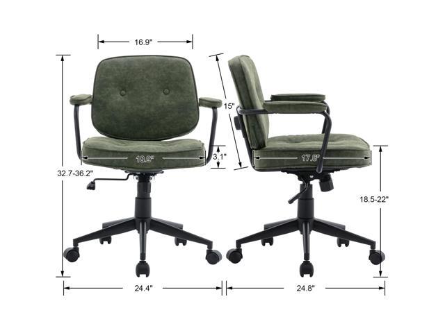DUOMAY Retro Home Office Computer Desk Chair with Armrest, Modern Mid Back Swivel Task Chair Rolling Adjustable Office Guest Chair for Home Office,...