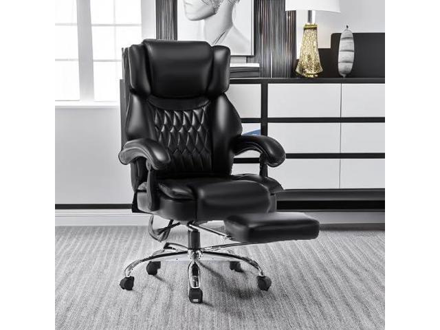 High Back Reclining Office Chair with Footrest, Executive Computer Desk Chair with Massaging Lumbar Cushion, Adjustable Angle, Breathable Thick...