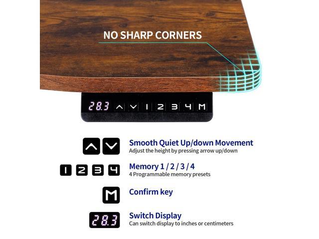 UNICOO - Dual Motor Electric Standing Desk 59'x29.5' Inches, Computer Desk, Gaming Desk, with USB Charging and Hooks (Black Frame/Black + Rustic...