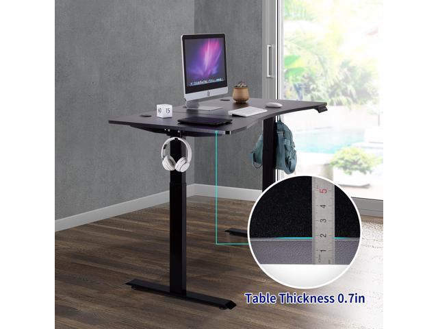 UNICOO - Dual Motor Electric Height Adjustable Standing Desk 59'x29.5' Inches, Home Office Computer Desk, Gaming Desk, with USB Charging and Hooks...