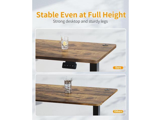 CubiCubi Electric Standing Desk, 55 x 24 Inches Height Adjustable Sit Stand Desk, Ergonomic Home Office Computer Workstation, Rusticbrown