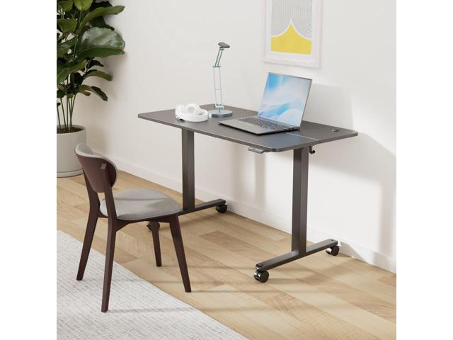 CubiCubi Electric Standing Desk, 48 x 24 Inches Height Adjustable Sit Stand Desk, Ergonomic Home Office Computer Workstation, Black