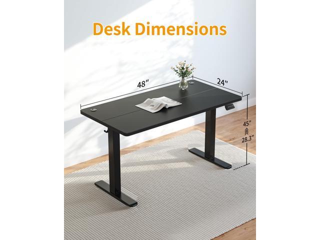 CubiCubi Electric Standing Desk, 48 x 24 Inches Height Adjustable Sit Stand Desk, Ergonomic Home Office Computer Workstation, Black