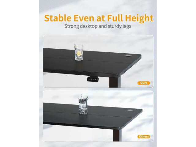 CubiCubi Electric Standing Desk, 48 x 24 Inches Height Adjustable Sit Stand Desk, Ergonomic Home Office Computer Workstation, Black