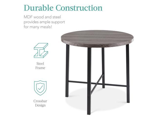 Best Choice Products 5-Piece Modern Round Counter Height Dining Set for Home Kitchen, Dining Room w/ 4 Chairs, 1.5in Thick Table - Gray