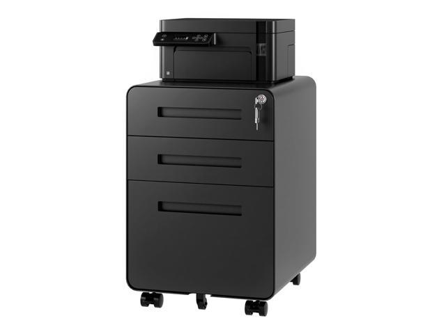 FLEXISPOT 3 Drawer File Cabinet, Mobile Metal Filing Cabinet with Lock,Legal/Letter File Organizer with Wheels for Home Office, Pre-Assembled,...