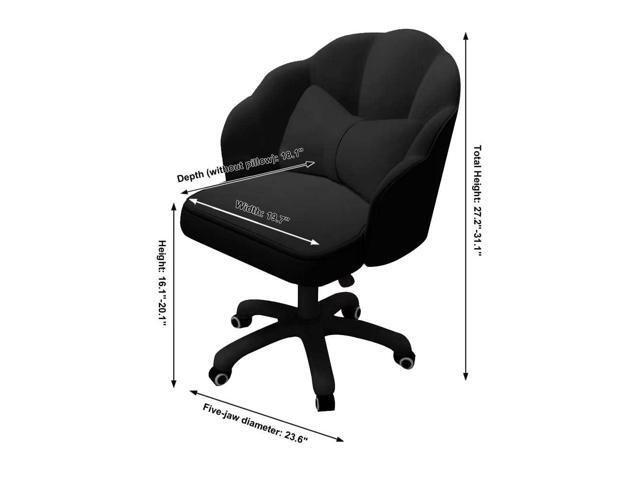 Vanity Chair with Wheels Velvet Petal Desk Chair Upholstered Tufted Home Office Chair for Women Girls, Height Adjustable Makeup Task Chair for...