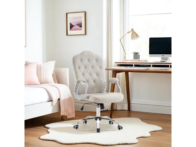 BarberPub Adjustable Home Office Chair, Makeup Vanity Lumbar Support Work Chair, Cute Swivel Rolling Nail Station, Ergonomic with Armrest, Computer...