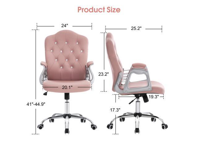 BarberPub Adjustable Home Office Chair, Makeup Vanity Lumbar Support Work Chair, Cute Swivel Rolling Nail Station, Ergonomic with Armrest, Computer...