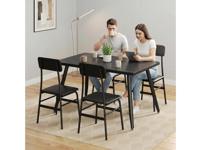 Gizoon Dining Room Table Set for 4, Modern 5 Piece Kitchen Table and Chairs Set, Small Space Comedor de 4 Sillas y Mesa, Wood Top Metal Frame for...