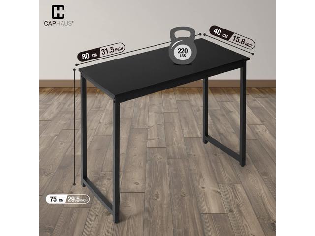 CAPHAUS 32 Inch Modern Computer Desk for Home Office, Gaming & Small Spaces - Easy Assembly, P2 Particle Board, Steel Legs, 220 lbs, Black