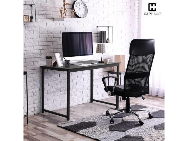 CAPHAUS 47 Inch Modern Computer Desk for Home Office, Gaming & Small Spaces - Compact Black Writing Desk, Easy Assembly, 220 lbs, P2 Board