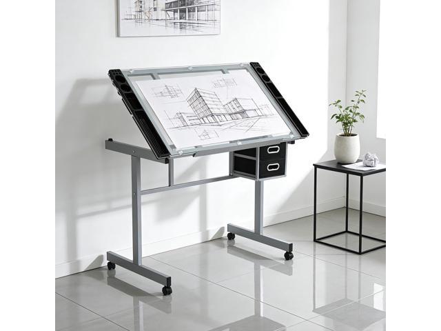 Magshion Professional Drafting Table for Adults Teens, Tilting Glass Tabletop Art Craft Desk Diamond Watercolor Paintings Sketching Work Station...