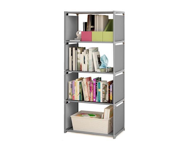 4 Tiers Bookshelf Storage Rack Bookcase Shelving Stand Heavy Duty Storage and Organization, Bookcase Bookshelf Storage Wall Shelf for Store Books...