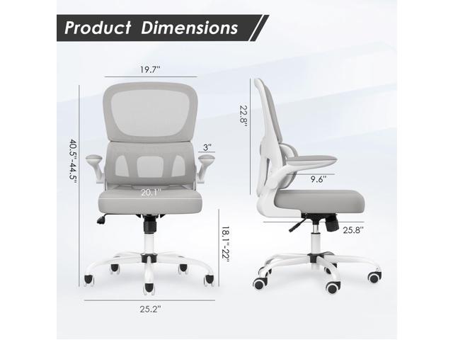 Soohow Office Chair, Mesh Ergonomic Office Chair with Lumbar Support, Comfy Computer Desk Chair with Flip Armrest Rolling Wheels for Home Study...