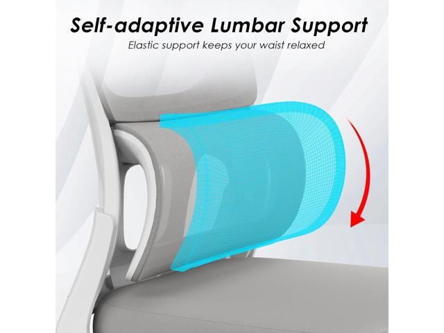 Soohow Office Chair, Mesh Ergonomic Office Chair with Lumbar Support, Comfy Computer Desk Chair with Flip Armrest Rolling Wheels for Home Study...