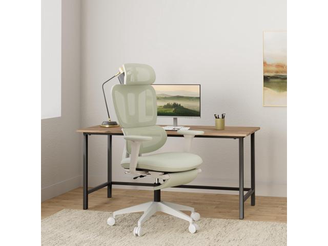 Ergonomic Mesh Office Chair with Retractable Footrest - High Back Computer Chair, Lumbar Support, Adjustable Armrest and Headrest, Durable Base -...