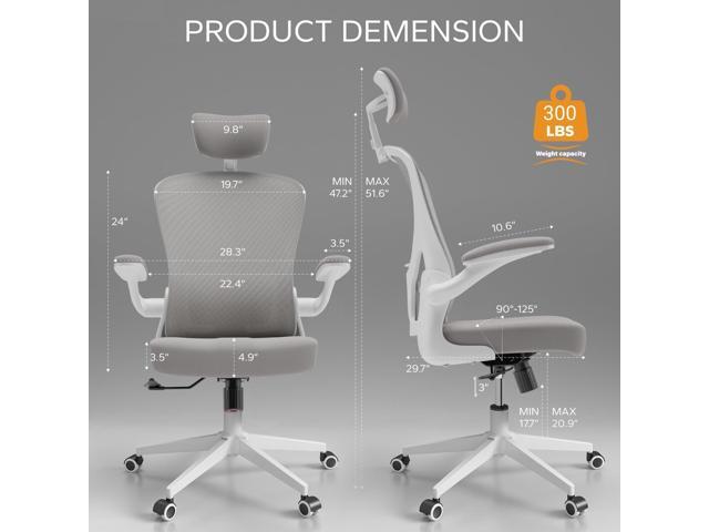 Drafting Chair, Ergonomic Tall Office Chairs for Standing Desk, Home Office Desk Chair with Lumbar Support and Adjustable Flip-up Armrests &...