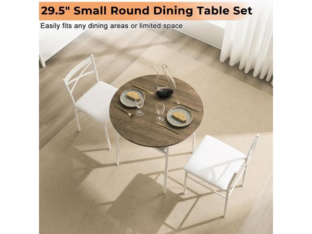 VINGLI 3 Piece Round Dining Set,29.5' Small Dining Table Set for 2,Round Kitchen Table with 2 Chairs Set for Small Space/Dining...