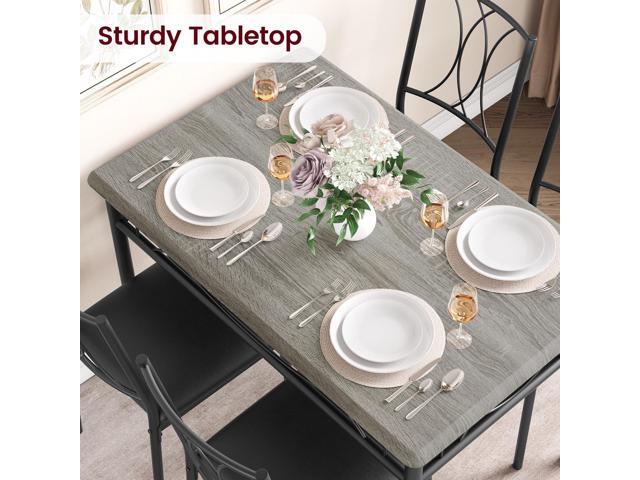 Amyove Dining Table Set for 4, Kitchen Table and Chairs, Dining Room Table Set with 4 Upholstered Chairs, Kitchen Table Set Rectangular Dining...