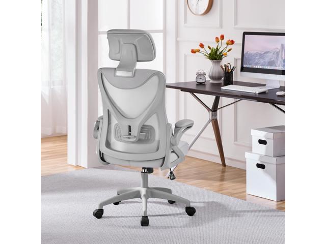 Yaheetech Ergonomic Mesh Office Chair, High Back Desk Chair with with flip-up Armrests, Adjustable Padded Headrest Computer Chair with Lumbar...